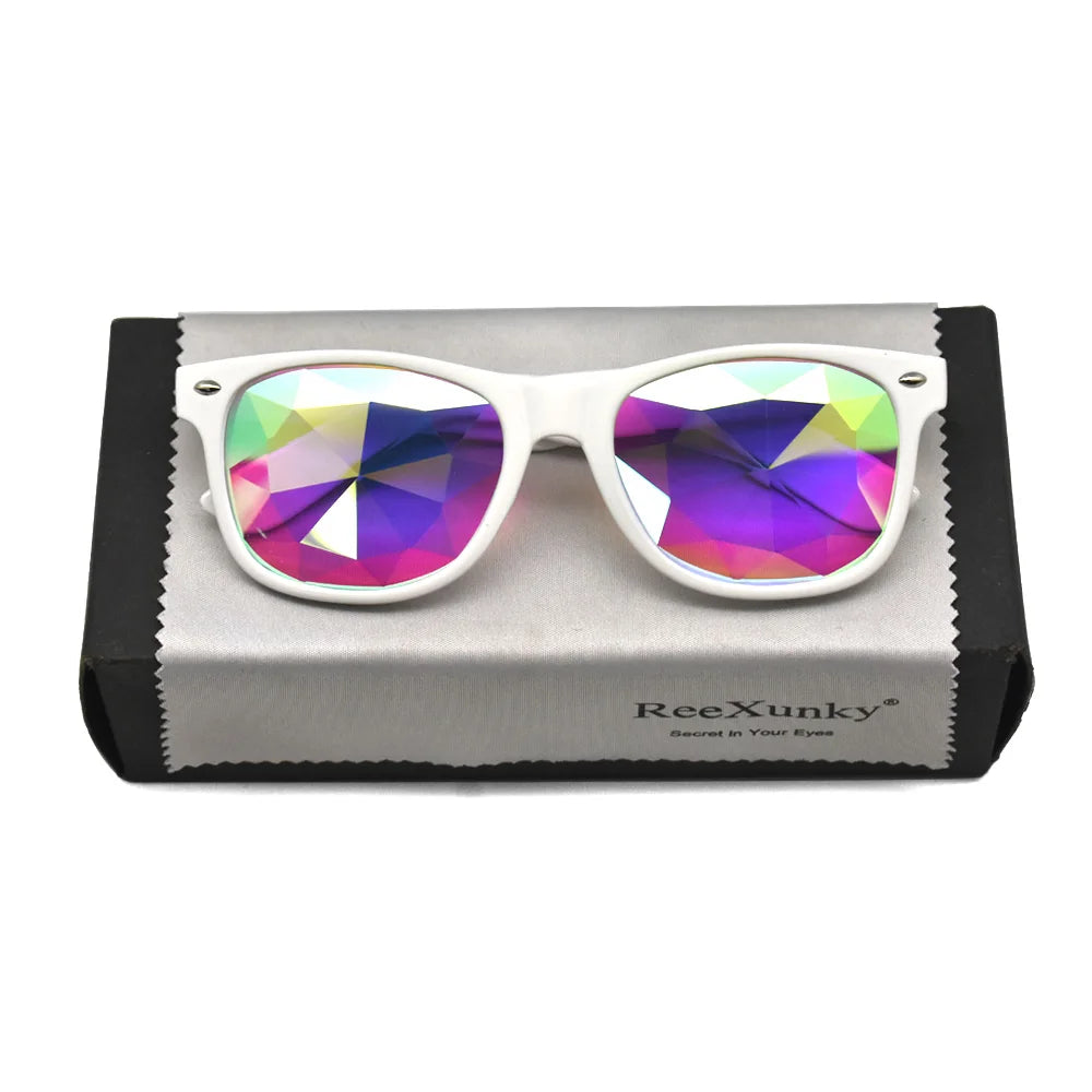 DRAVEN — Classic Square Party Sunglasses – Rave Diffraction Shades