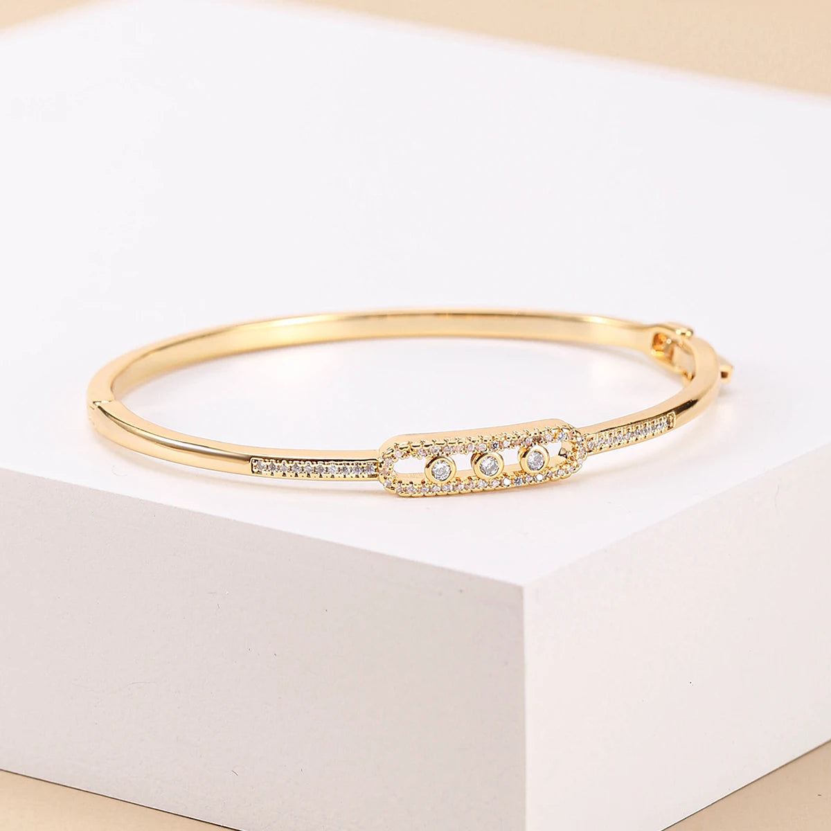 DRAVEN — 18K Gold Plated Zircon Bangle