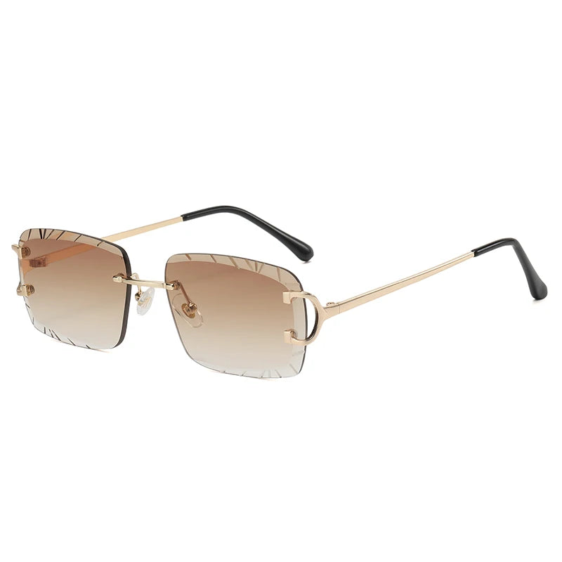 DRAVEN — Square Rimless Sunglasses – High-Grade Metal Design