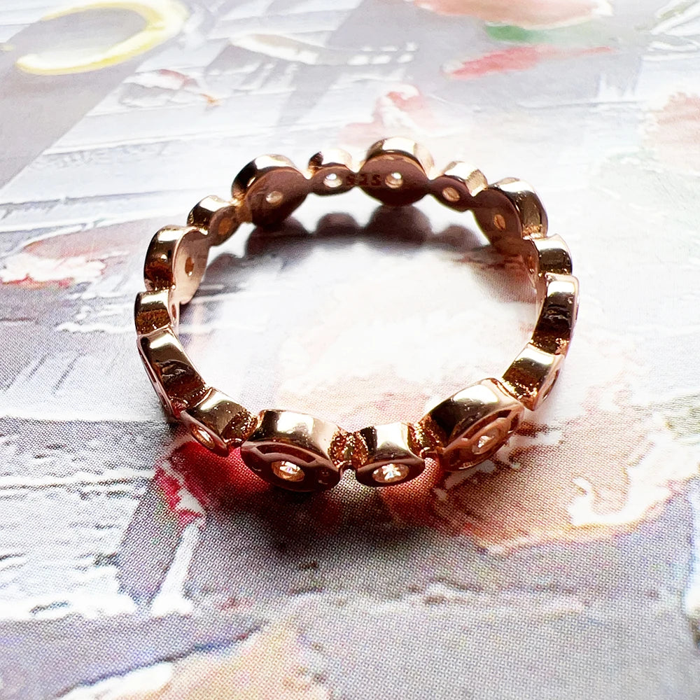 DRAVEN — Rose Gold Circle Sterling Silver Ring