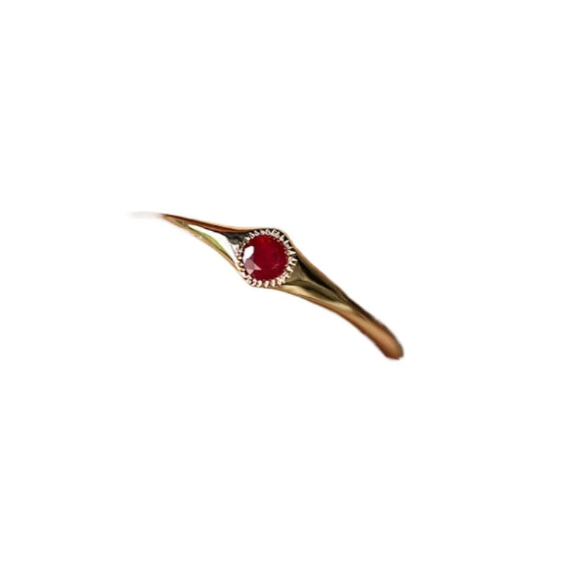 DRAVEN — Classic Ruby Red Stacked Ring