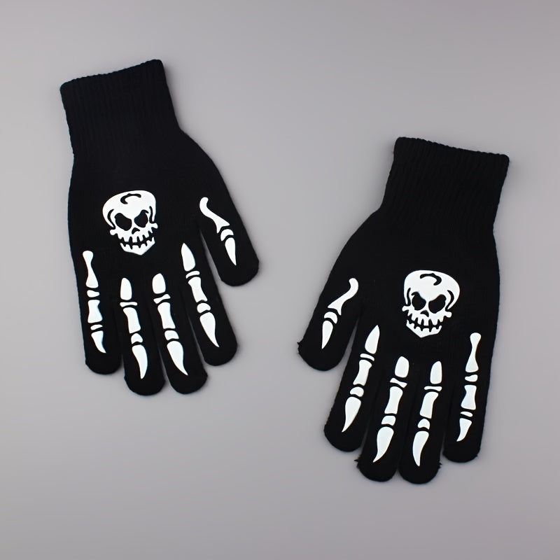 DRAVEN — Glow-in-the-Dark Skeleton Gloves – Unisex Winter Street Style