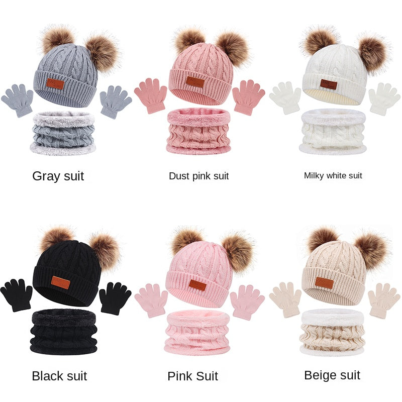 DRAVEN — Baby Knit Winter Set – Pom Pom Hat, Gloves & Scarf