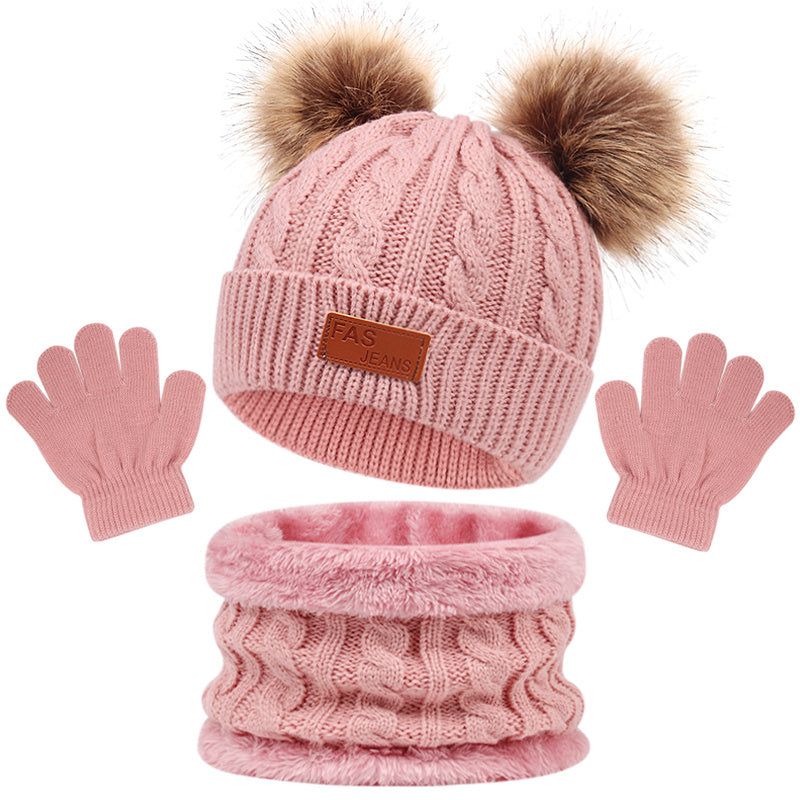 DRAVEN — Baby Knit Winter Set – Pom Pom Hat, Gloves & Scarf