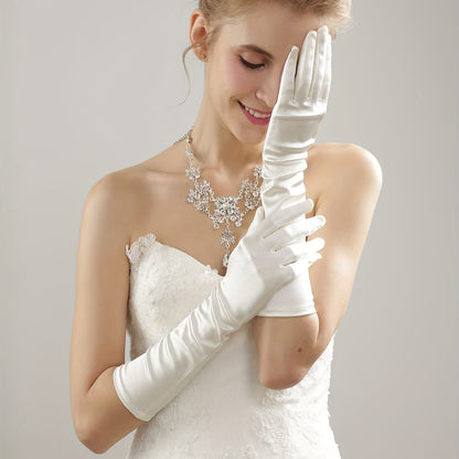 White Satin Dress Gloves – Elegant Bridal Wedding Style – Elegant Men's Accessory | Accessorio Uomo Elegante