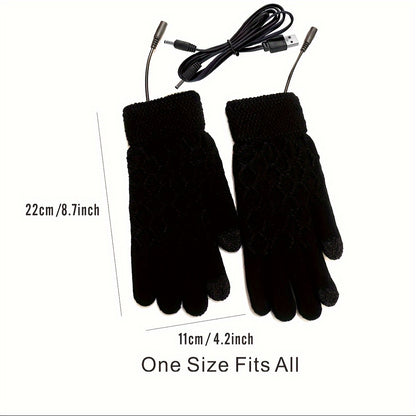 USB Heated Fingerless Gloves – Knitted Winter Tech Style – Elegant Men's Accessory | Accessorio Uomo Elegante