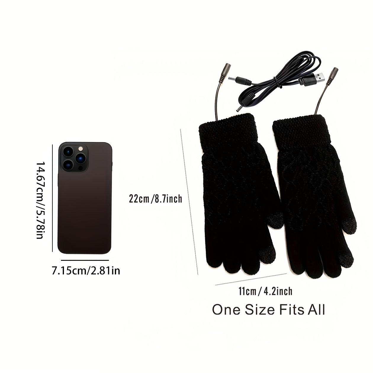 DRAVEN — USB Heated Fingerless Gloves – Knitted Winter Tech Style