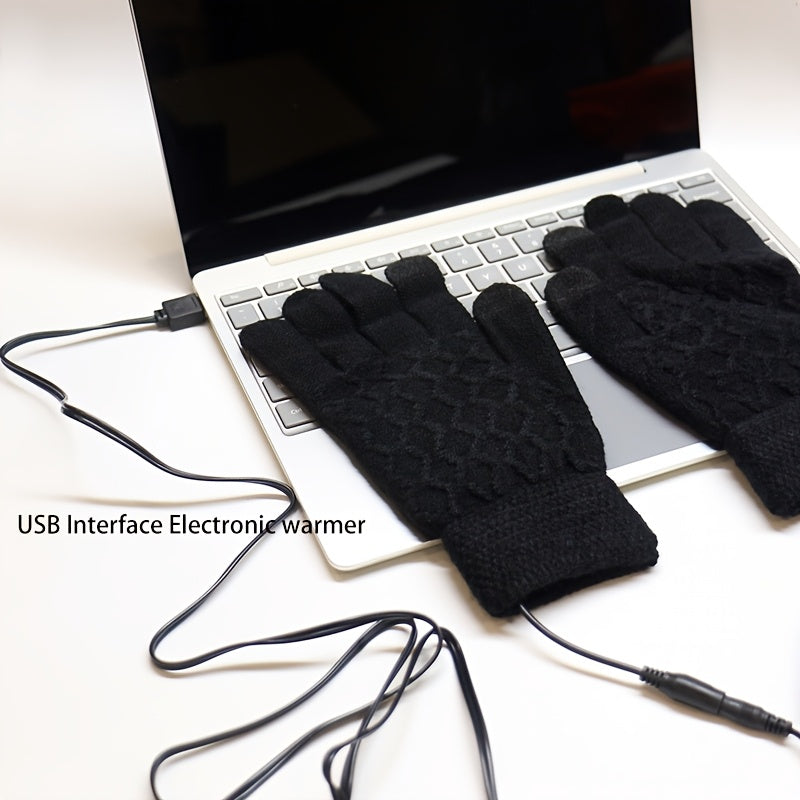 DRAVEN — USB Heated Fingerless Gloves – Knitted Winter Tech Style