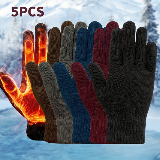 DRAVEN — 5-Pack Knit Winter Gloves – Unisex Thermal Touchscreen Set — Gloves | DRAVEN