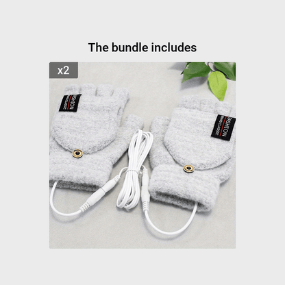 USB Heated Fingerless Gloves – Knitted Winter Tech Style – Elegant Men's Accessory | Accessorio Uomo Elegante