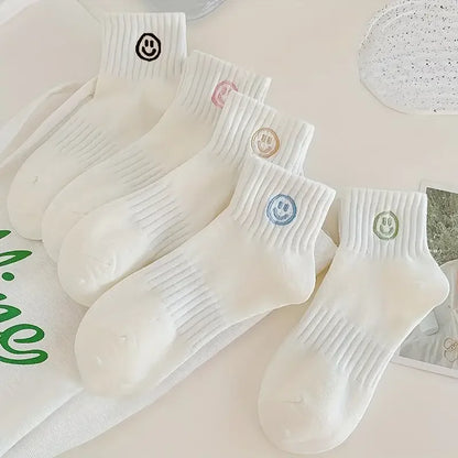 Cartoon Face Short Socks – 5 Pairs Unisex Street Style – Elegant Men's Accessory | Accessorio Uomo Elegante