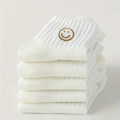 Cartoon Face Short Socks – 5 Pairs Unisex Street Style – Elegant Men's Accessory | Accessorio Uomo Elegante