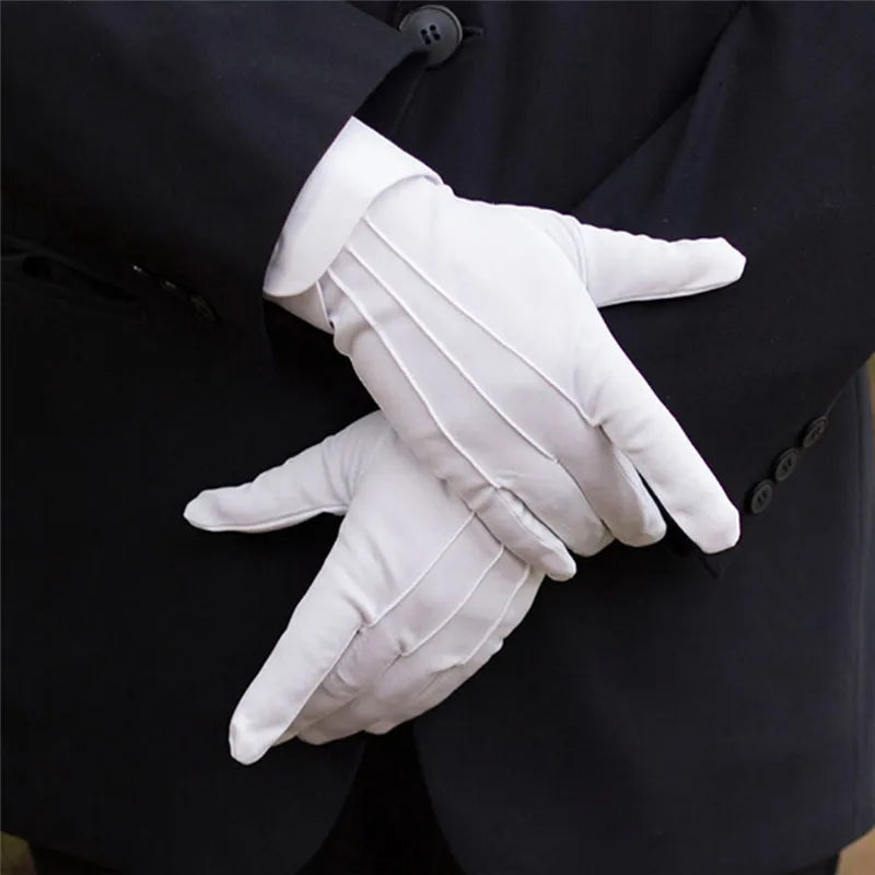 White Dress Gloves – Classic Formal Parade Style – Elegant Men's Accessory | Accessorio Uomo Elegante