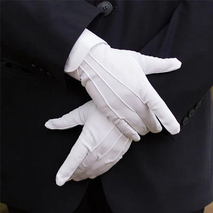 White Dress Gloves – Classic Formal Parade Style – Elegant Men's Accessory | Accessorio Uomo Elegante