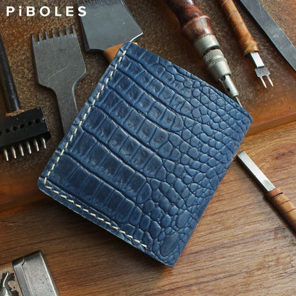 Handmade Genuine Leather Bifold Wallet Unisex Short Card Holder – Elegant Men's Accessory | Accessorio Uomo Elegante