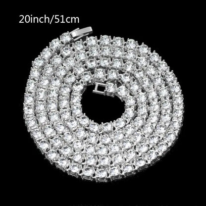 2024 Iced Tennis Cuban Link Chain – Chunky Cubic Zircon Necklace for Men