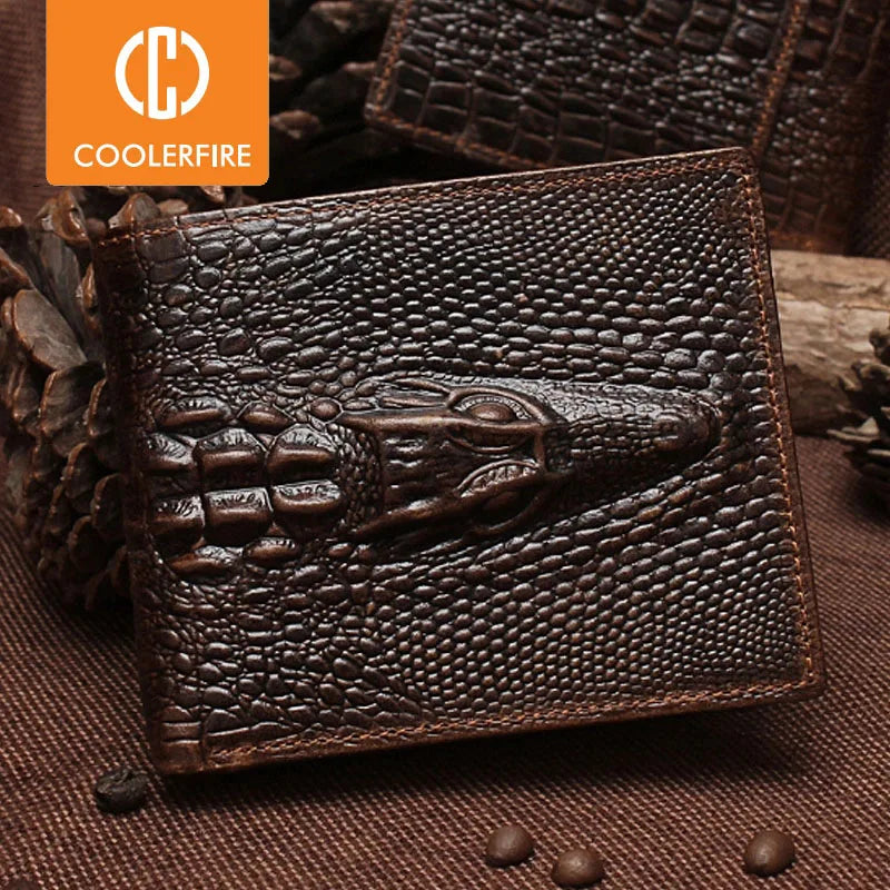 DRAVEN — Genuine Leather Bifold Wallet Men Cowskin Luxury Design
