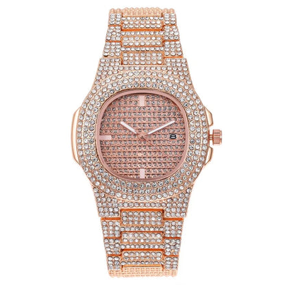 Eternal Glow – Unisex Crystal-Accented Stainless Steel Watch