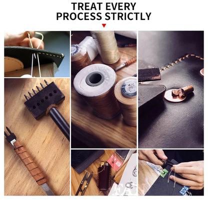 Handmade Genuine Leather Bifold Wallet Unisex Short Card Holder – Elegant Men's Accessory | Accessorio Uomo Elegante