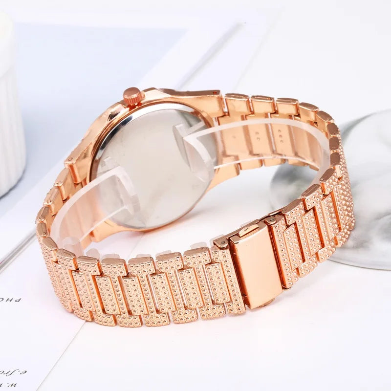 Eternal Glow – Unisex Crystal-Accented Stainless Steel Watch – Elegant Men's Accessory | Accessorio Uomo Elegante