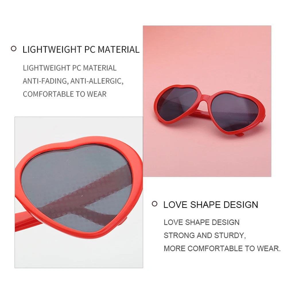 Light-Reactive Heart Sunglasses – Color-Changing Love Shades – Elegant Men's Accessory | Accessorio Uomo Elegante