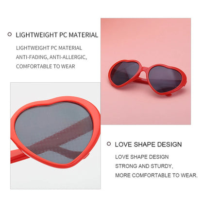 Light-Reactive Heart Sunglasses – Color-Changing Love Shades – Elegant Men's Accessory | Accessorio Uomo Elegante