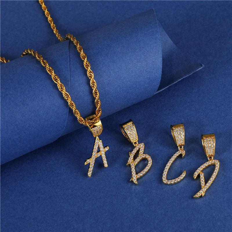 DRAVEN — Custom Name Pendant Necklace – Bold Brush Font Design