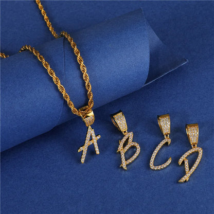 Custom Name Pendant Necklace – Bold Brush Font Design