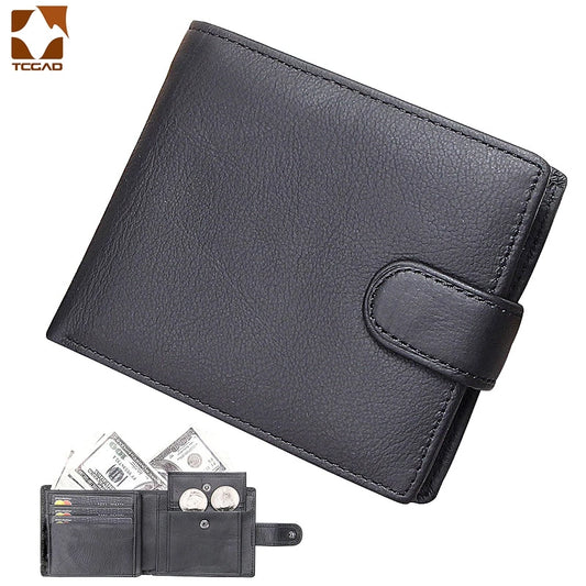 DRAVEN — Genuine Leather Short Wallet Men Hasp Design — Wallets & Card Holders | DRAVEN