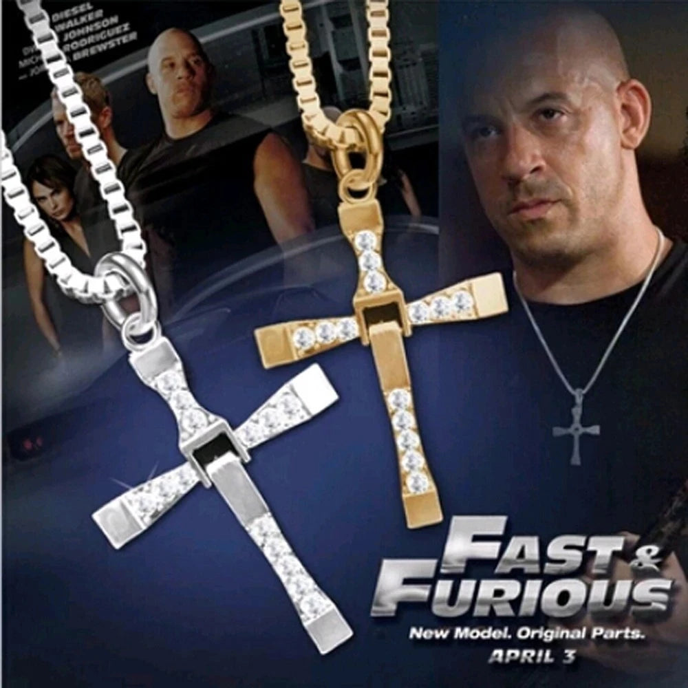 Toretto Cross Pendant Necklace – Fast & Furious Inspired Jewelry for Men – Elegant Men's Accessory | Accessorio Uomo Elegante