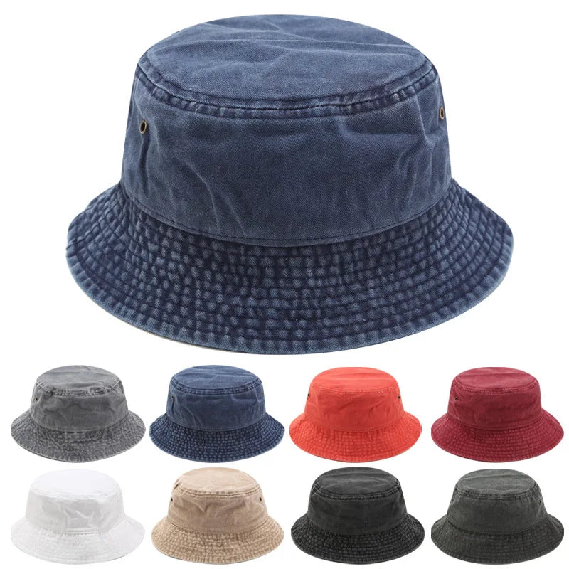 DRAVEN — 2025 Vintage Denim Bucket Hat – Washed Cotton Fisherman Style