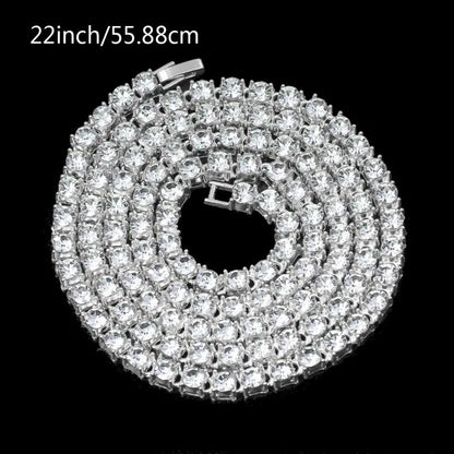 2024 Iced Tennis Cuban Link Chain – Chunky Cubic Zircon Necklace for Men