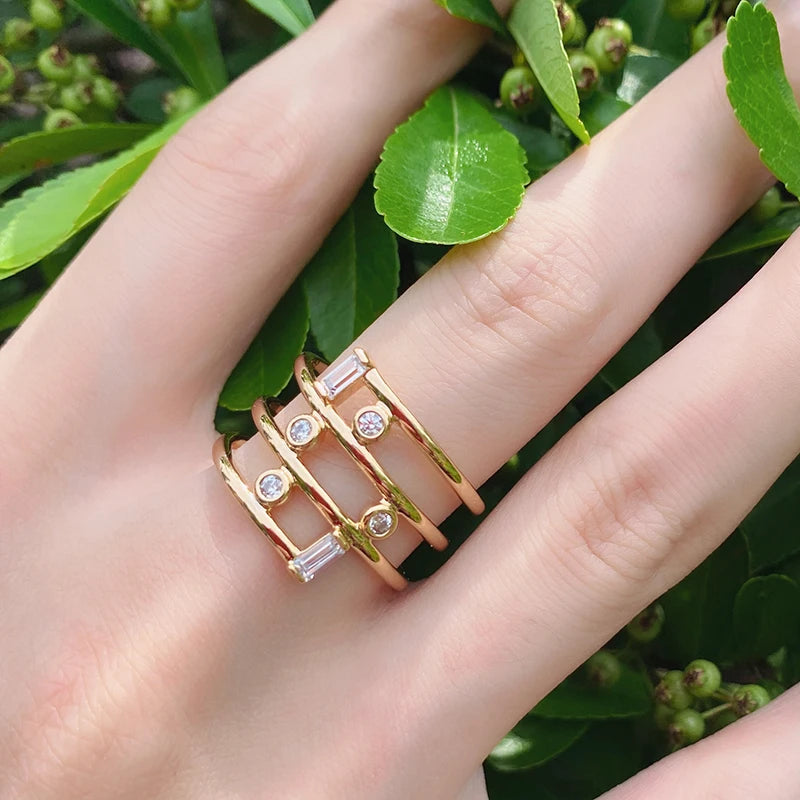 DRAVEN — Rose Gold Geometric Hollow Ring