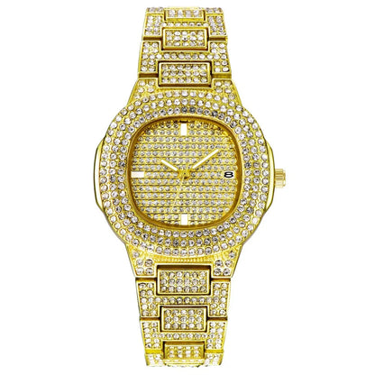Eternal Glow – Unisex Crystal-Accented Stainless Steel Watch – Elegant Men's Accessory | Accessorio Uomo Elegante