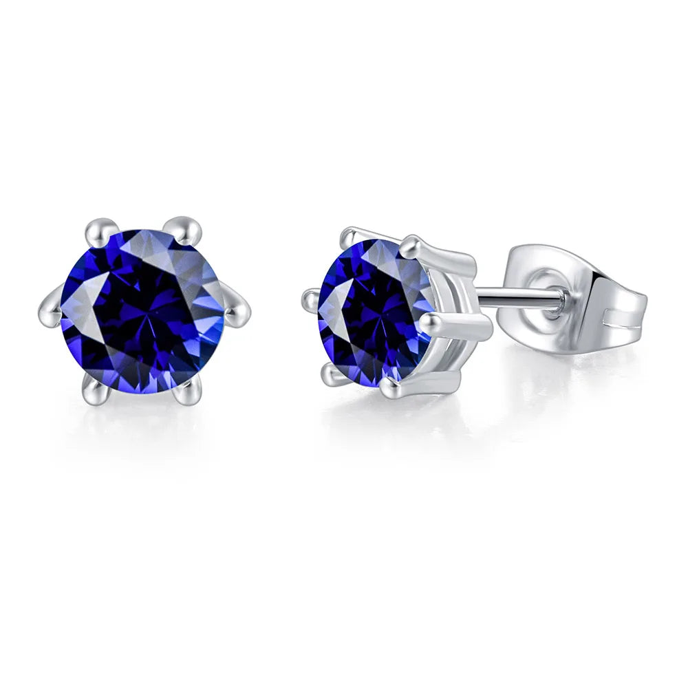 DRAVEN — Clear Zircon Six Claw Stud Earrings