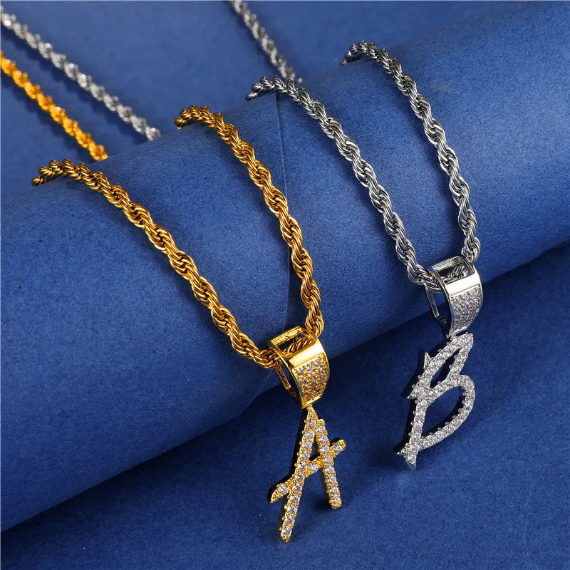 DRAVEN — Custom Name Pendant Necklace – Bold Brush Font Design