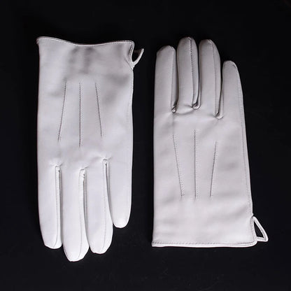 White Leather Gloves – Men’s Elegant Performance Style
