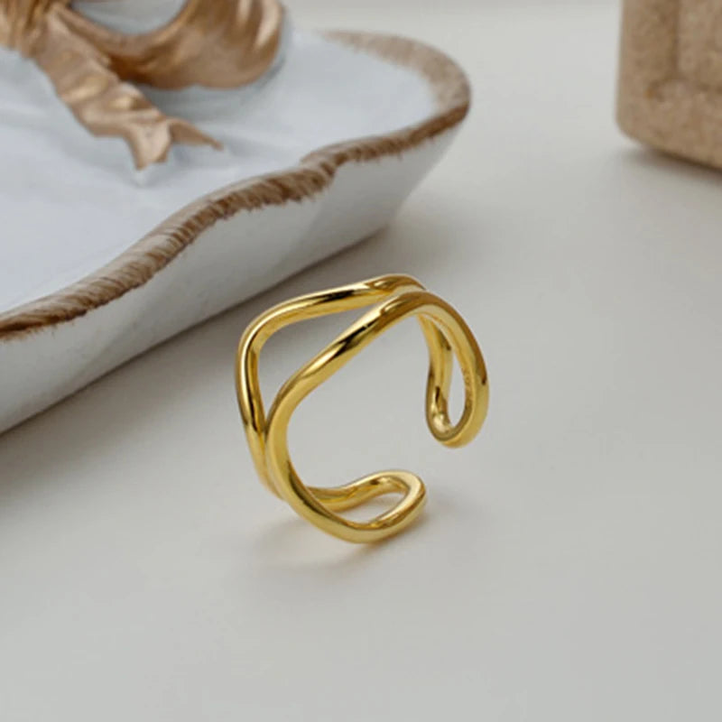 DRAVEN — Double Layer Irregular Metal Ring