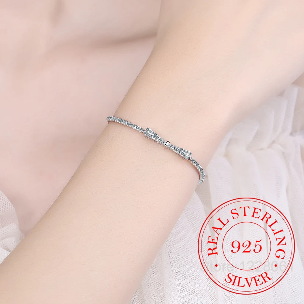 DRAVEN — 925 Sterling Silver Bowknot Tennis Bracelet
