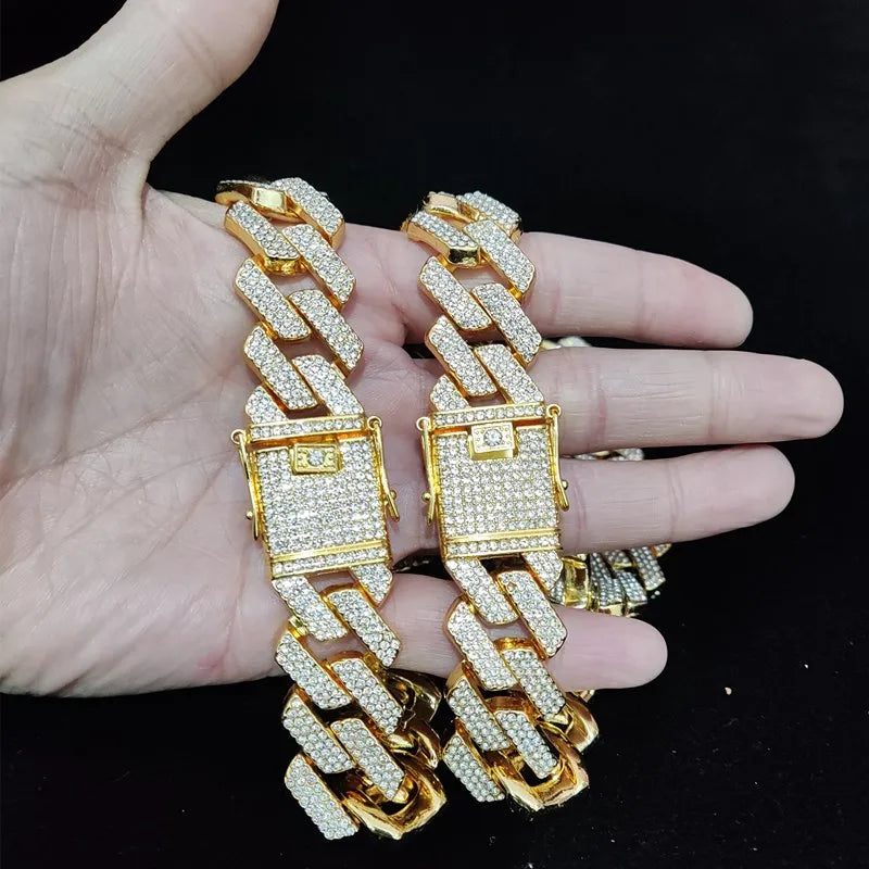 DRAVEN — 20mm Rhombus Cuban Chain Necklace – Bold Steel Statement Piece