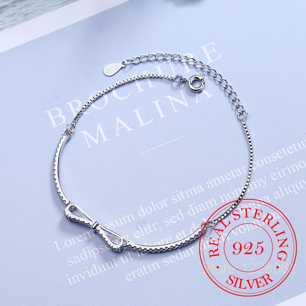 DRAVEN — 925 Sterling Silver Bowknot Tennis Bracelet
