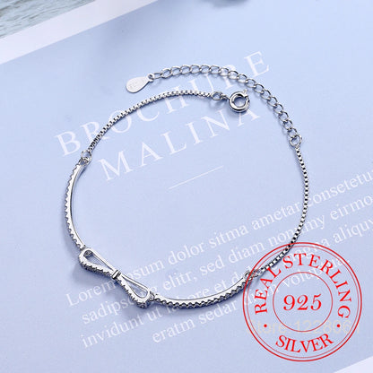 925 Sterling Silver Bowknot Tennis Bracelet – Elegant Men's Accessory | Accessorio Uomo Elegante