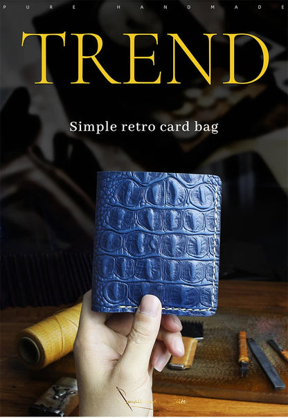 Handmade Genuine Leather Bifold Wallet Unisex Short Card Holder – Elegant Men's Accessory | Accessorio Uomo Elegante