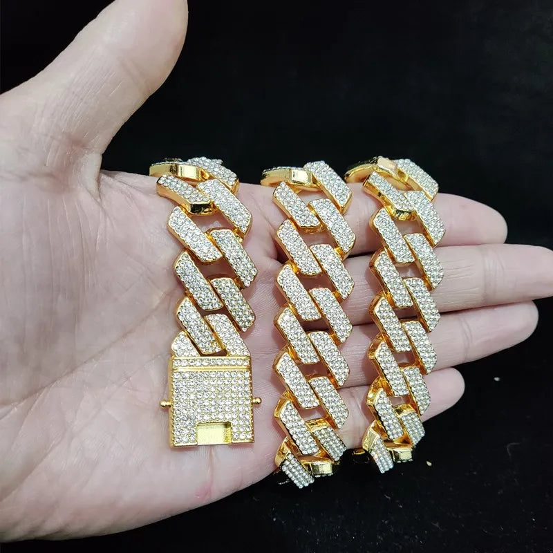 DRAVEN — 20mm Rhombus Cuban Chain Necklace – Bold Steel Statement Piece