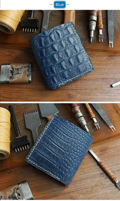 Handmade Genuine Leather Bifold Wallet Unisex Short Card Holder – Elegant Men's Accessory | Accessorio Uomo Elegante