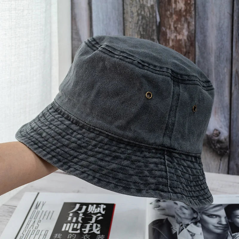 DRAVEN — Washed Denim Bucket Hat – Unisex Summer Street Style
