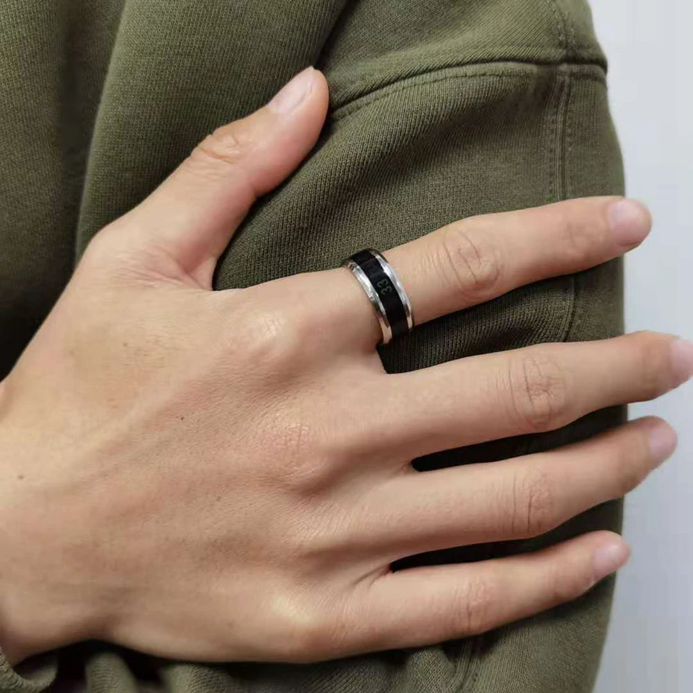 Titanium Steel Mood Temperature Ring – Elegant Men's Accessory | Accessorio Uomo Elegante
