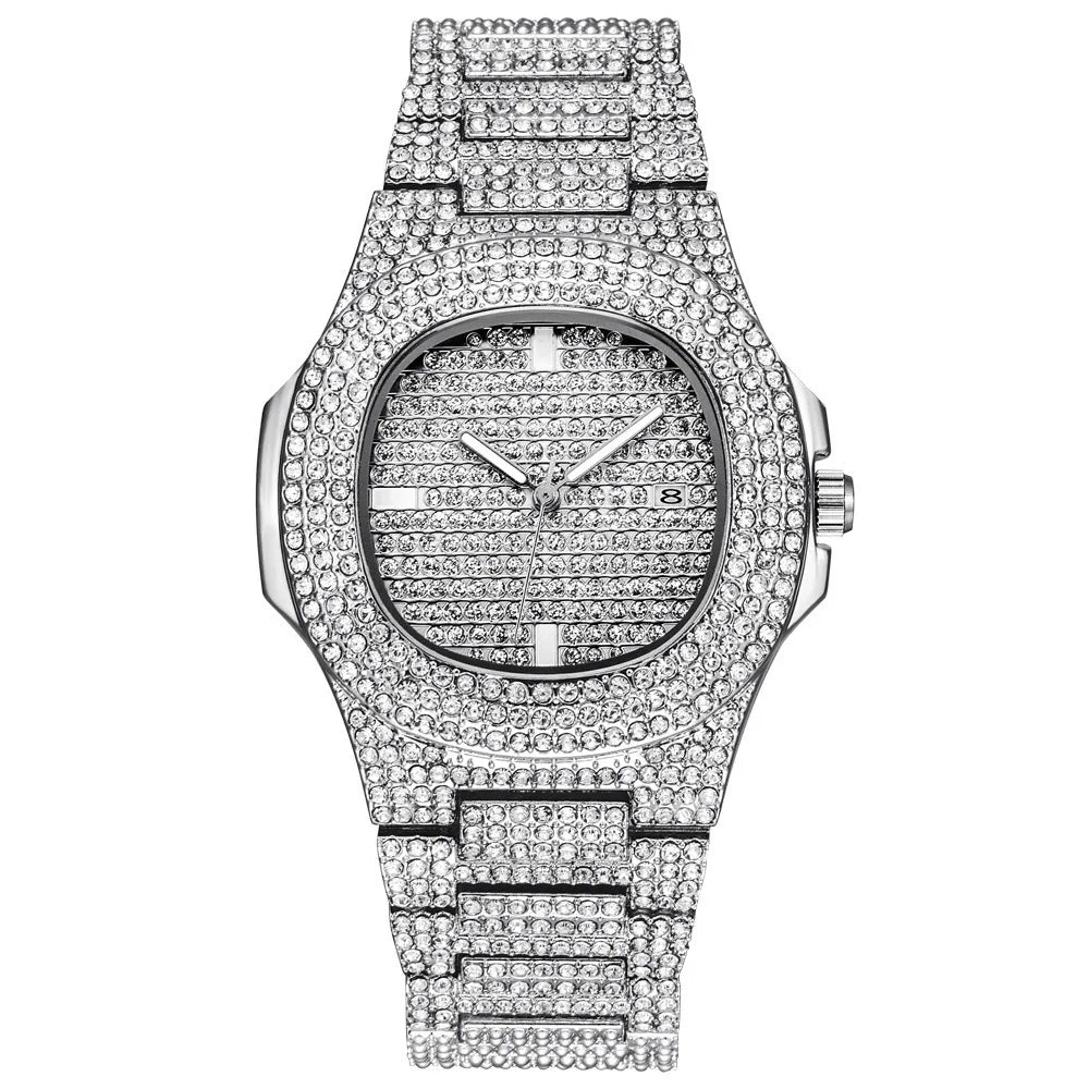 DRAVEN — Eternal Glow – Unisex Crystal-Accented Stainless Steel Watch