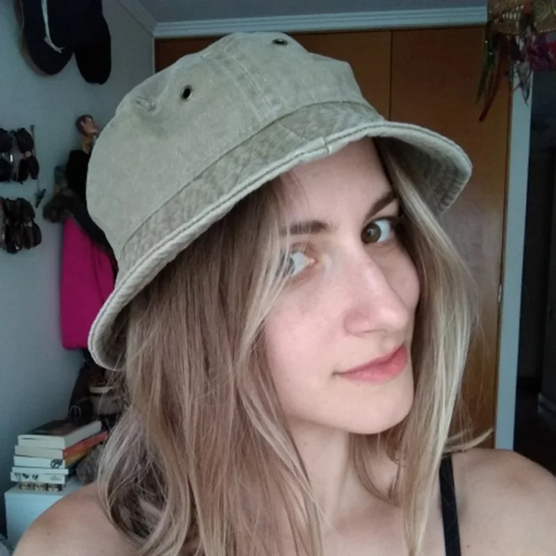 DRAVEN — 2025 Vintage Denim Bucket Hat – Washed Cotton Fisherman Style