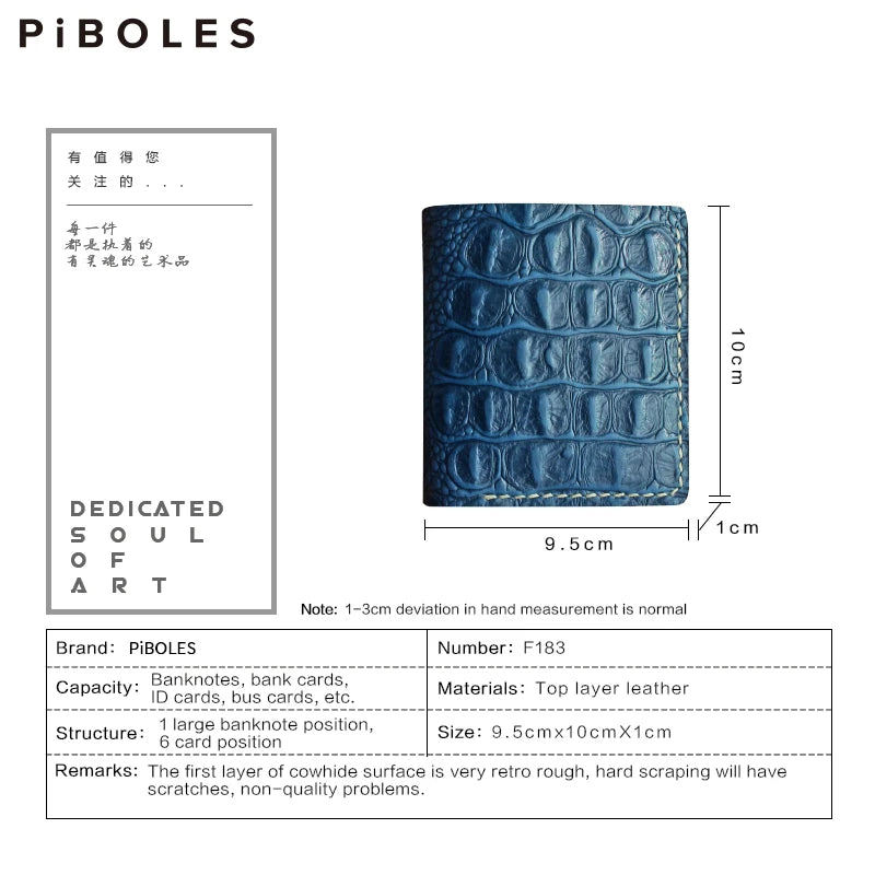 Handmade Genuine Leather Bifold Wallet Unisex Short Card Holder – Elegant Men's Accessory | Accessorio Uomo Elegante